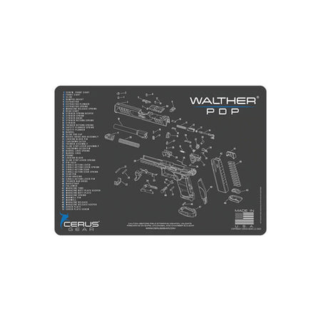 Walther PDP Armorer Schematic Mat Charcoal Gray