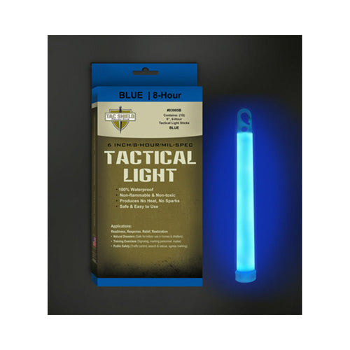 TACSHIELD Blue 6 Inch Tactical Glow Stick 8 Hour 10 Pack