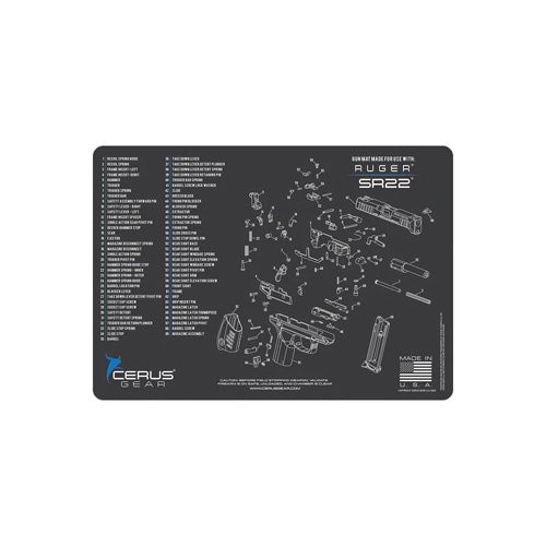 Ruger SR22 Schematic ProMat 17x12 Gray