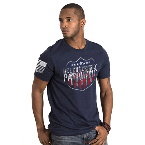 Nine Line Relentlessly Patriotic Men's Shirt Navy S