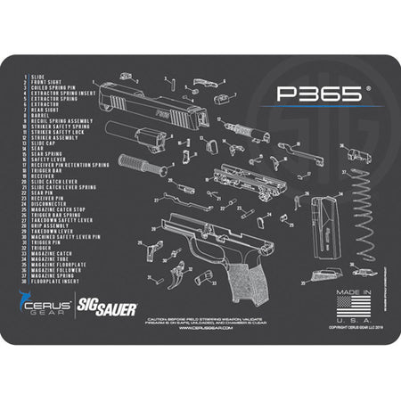 SIG Sauer P365 Licensed Armorer Schematic Mat Gray