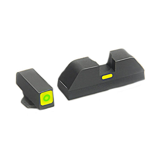 AmeriGlo T-CAP Thin Front Sight Set for Glock 17/19/22/23 - Green Tritium, Green Rear