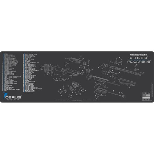 Ruger PC Carbine Armorer Schematic Mat Charcoal Gray