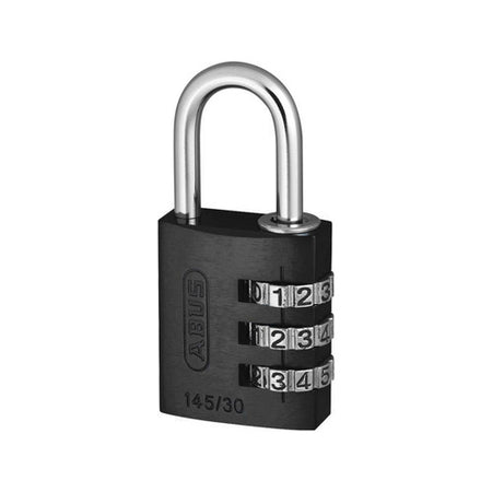 ABUS 145 Series Black Anodized Aluminum 3-Dial Combo Padlock
