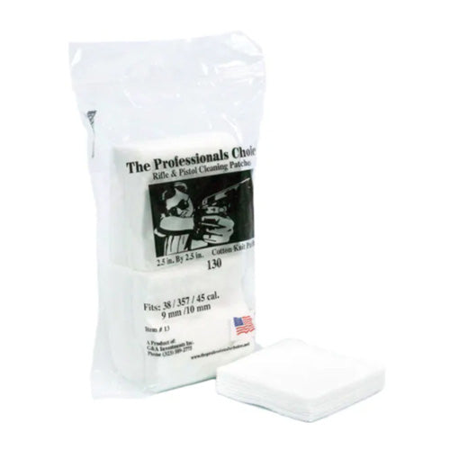 Cotton Knit Square Firearm Cleaning Patches .38/.357/9mm, 2"x2", 130 Qty Bag