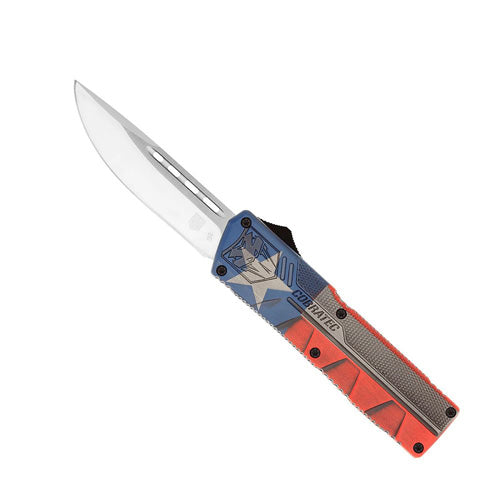 CobraTec Lightweight Texas Flag Out the Front Drop Knife Non-Serrated