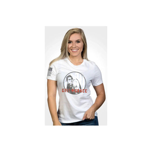 Women's Grit and Grace Relaxed Fit Shirt White Size 2XL