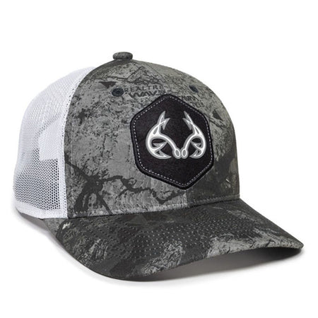 Realtree Fishing WAV3 Mirage Grey Camo Snapback Hat Adult