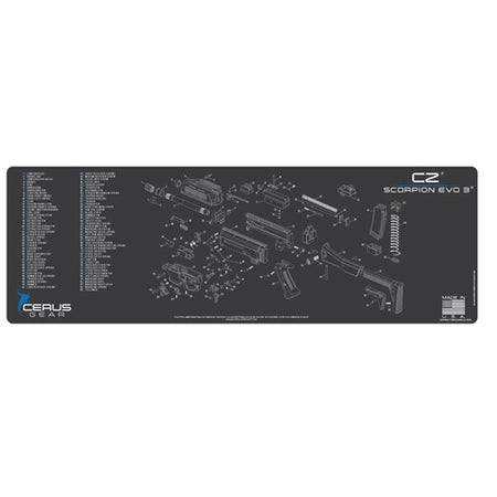 CZ EVO 3 SBR Armorer Schematic Mat Charcoal Gray