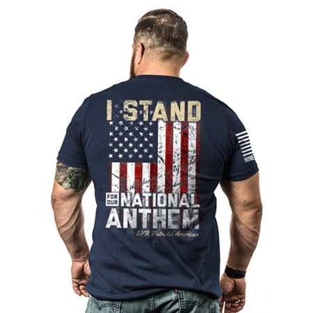 Men's I Stand Graphic T-Shirt Navy Size Small