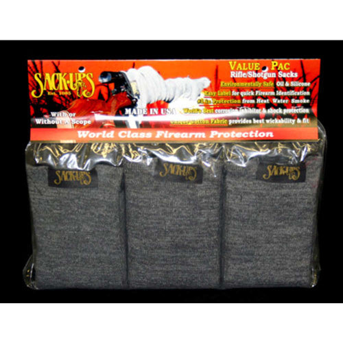 Sack-Ups Model 109 Camo Grey Rifle Shotgun Storage Sacks 6 Pack