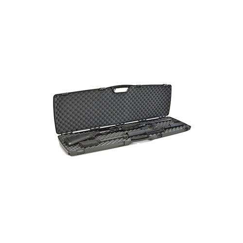 Plano Hard Shell Double Scoped Rifle Shotgun Case with Foam, 52.5x16x4in, Black