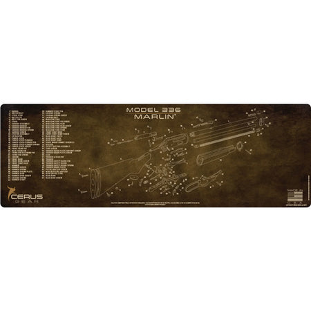 Marlin Model 336 Lever Action Schematic Mat Vintage Brown