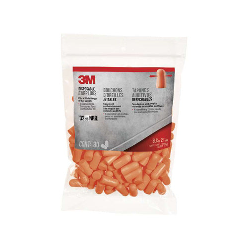 3M Soft Foam Disposable Earplugs 80 Pair NRR 32