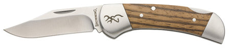 Browning Sage Creek Small Folding Pocket Knife Clip Point Zebra Wood