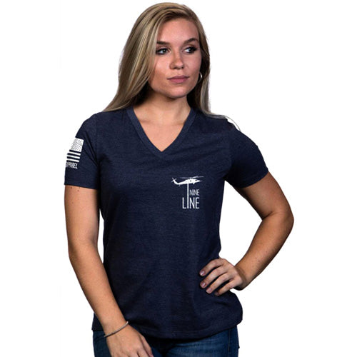 Nine Line Women's Patriotic America V-Neck Relaxed Shirt XL