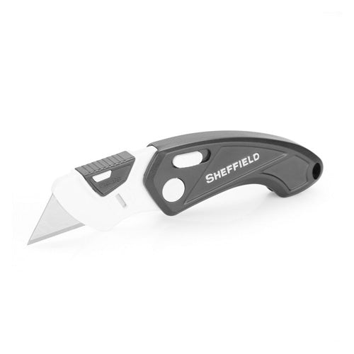 Sheffield Gadget Lock Back Utility Knife with Quick Change Mechanism Black White