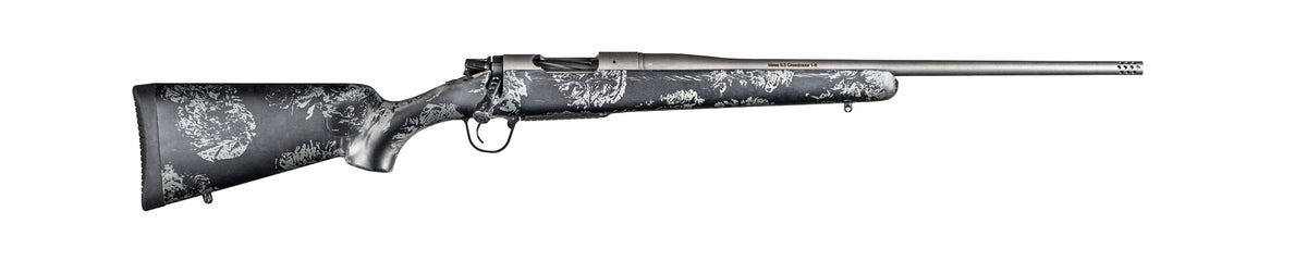 Christensen Arms 8010108600 Mesa FFT 300 PRC 3+1 22" Threaded Barrel, Tungsten Gray Cerakote, Black with Gray Webbing Stock