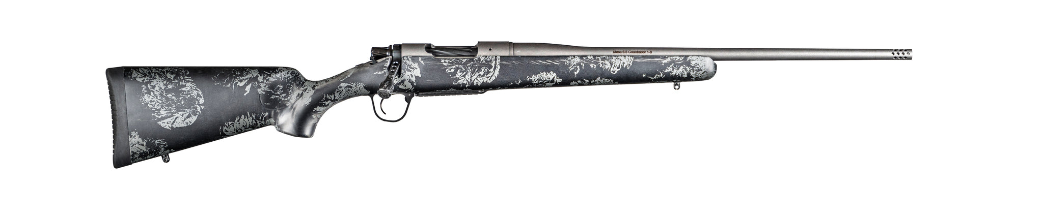 Christensen Arms 8010119000 Mesa FFT 7mm PRC 3+1 22" Threaded Barrel, Tungsten Gray Cerakote, Black with Gray Webbing Stock
