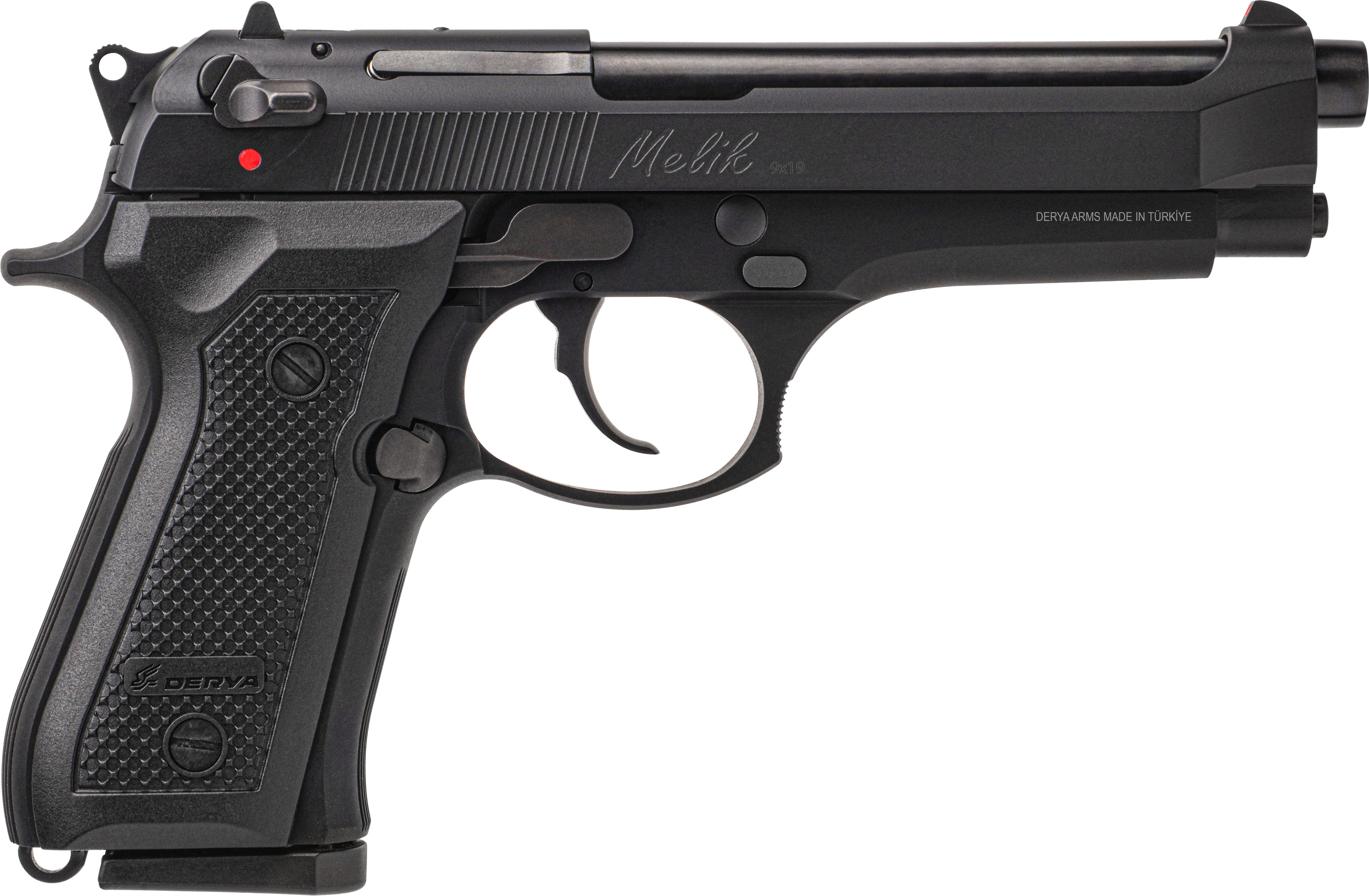 Derya Firearms 10LMELIK9TR Melik 9mm Luger 10+1 4.90" Black Melonite Steel Barrel, Black Melonite Serrated Steel Slide, Black Aluminum Frame, Black Polymer Grip