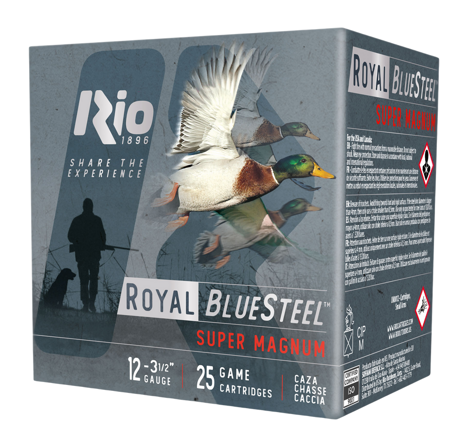 Rio Ammunition 12 Gauge Shotgun Ammo Royal BlueSteel Super Magnum 3.5 in 1-3/8 oz BB 1550 FPS