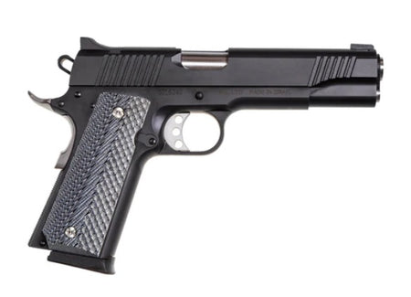 Magnum Research DE1911G 1911 G 45 ACP Caliber with 5.01" Barrel, 8+1 Capacity, Overall Matte Black Finish Carbon Steel, Beavertail Frame, Serrated Slide & Black/Gray G10 Grip