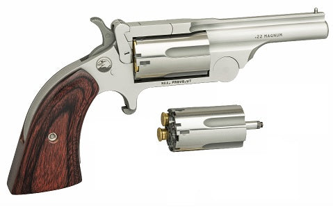 North American Arms 22MCR250 Ranger II 22 LR/22 WMR 5 Shot 2.50" Stainless Steel Barrel, Stainless Steel Frame, Stainless Cylinder, Rosewood Boot Grip, Exposed Hammer