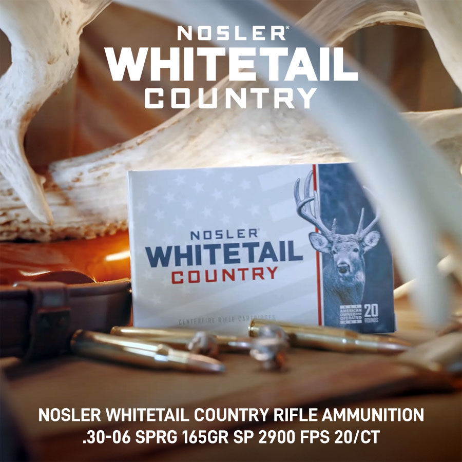 Nosler .30-06 Springfield Nosler Whitetail Country 165 grain Boat Tail Spire Point ammunition