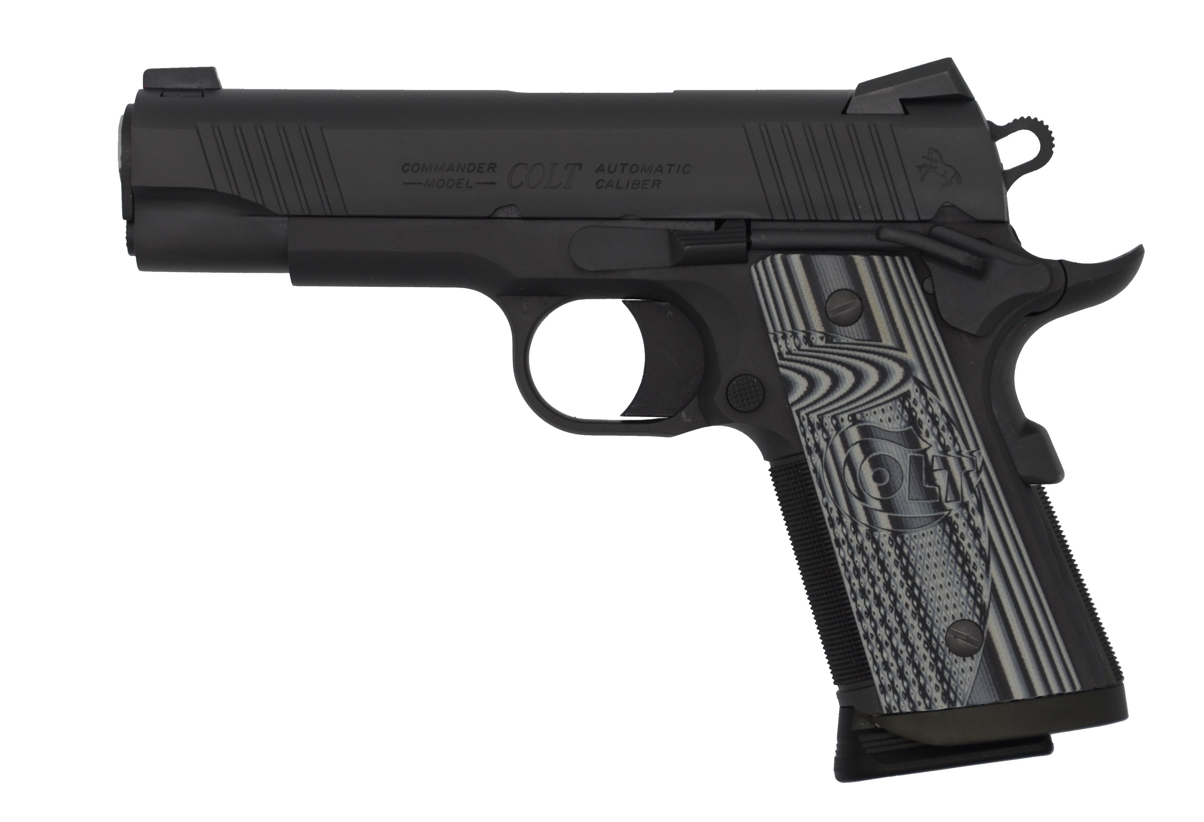 Colt Mfg O9842CCU 1911 Commander Combat Unit 9mm Luger 4.25" 9+1 Black PVD Black PVD Stainless Steel Slide Checkered & Scalloped Gray G10 Grip