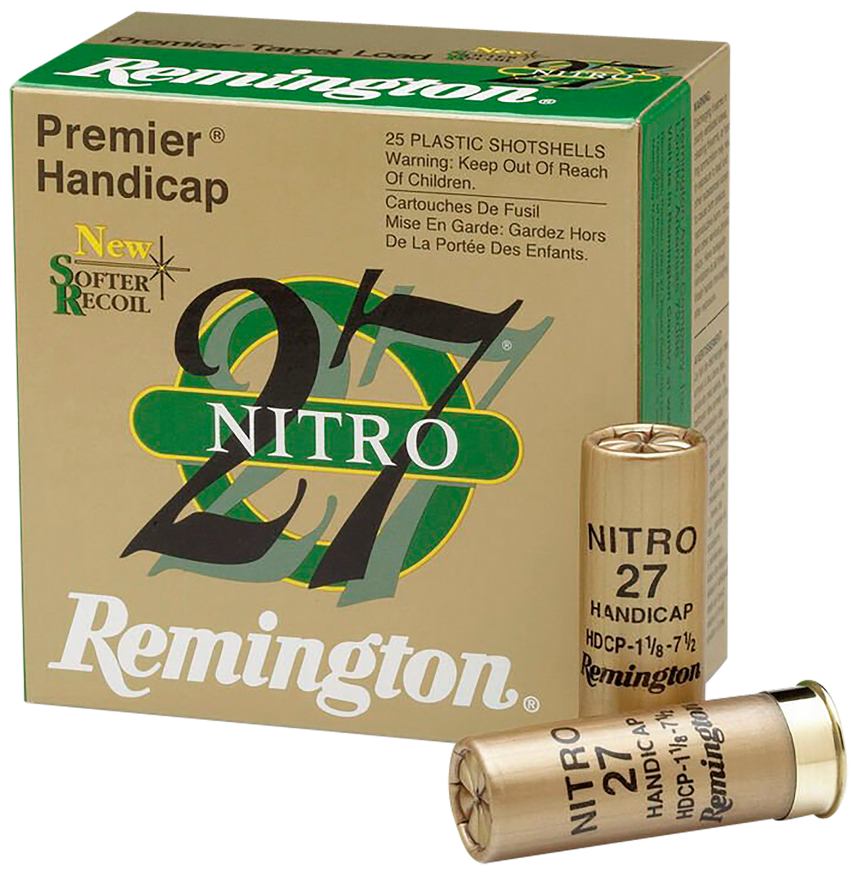 Remington 12 Gauge Shotgun Ammo Premier Nitro 27 Gold Handicap 2.75 in 1 oz #7.5