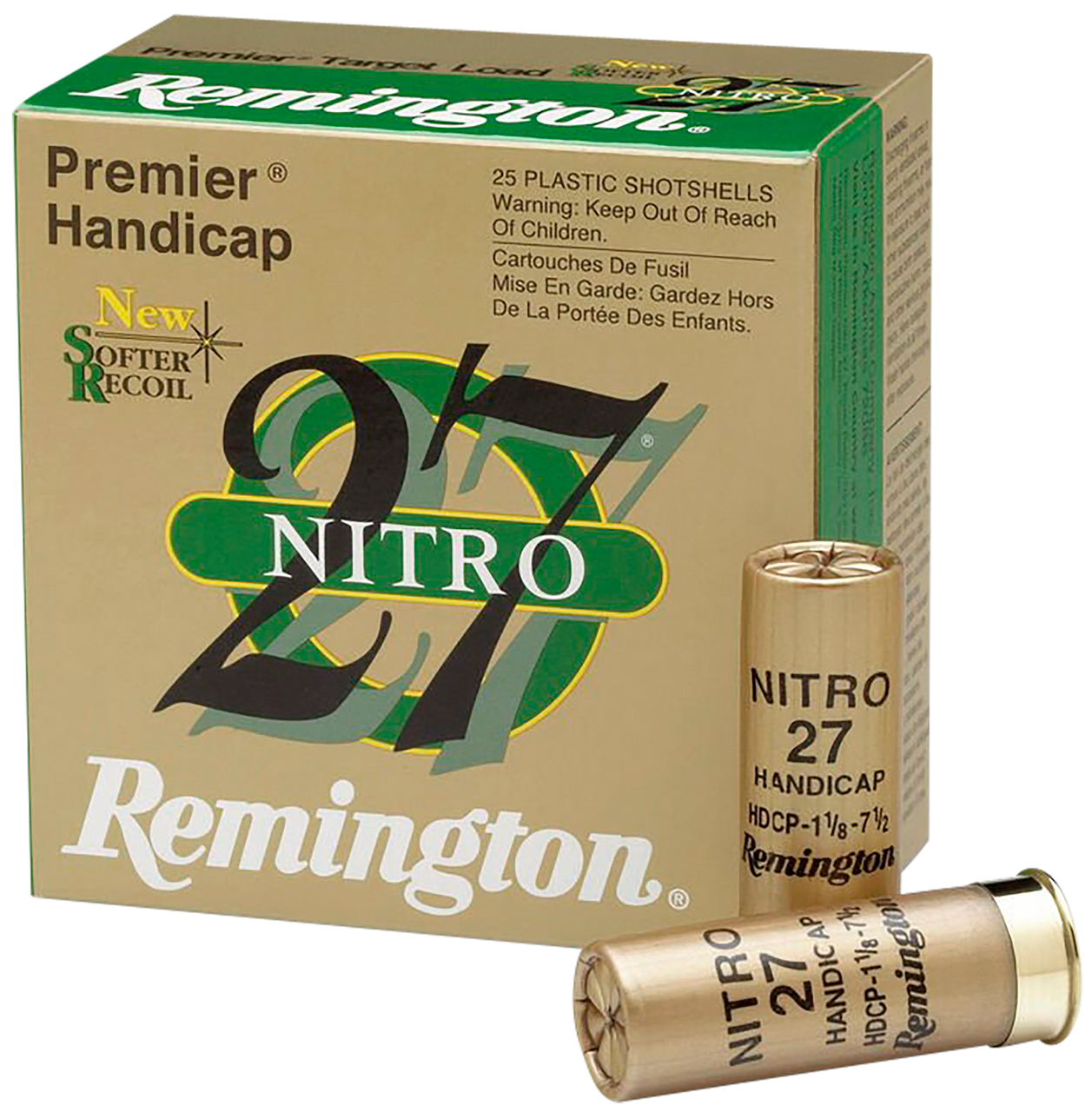 Remington 12 Gauge Shotgun Ammo Premier Nitro 27 Gold Handicap 2.75 in 1 oz #7.5