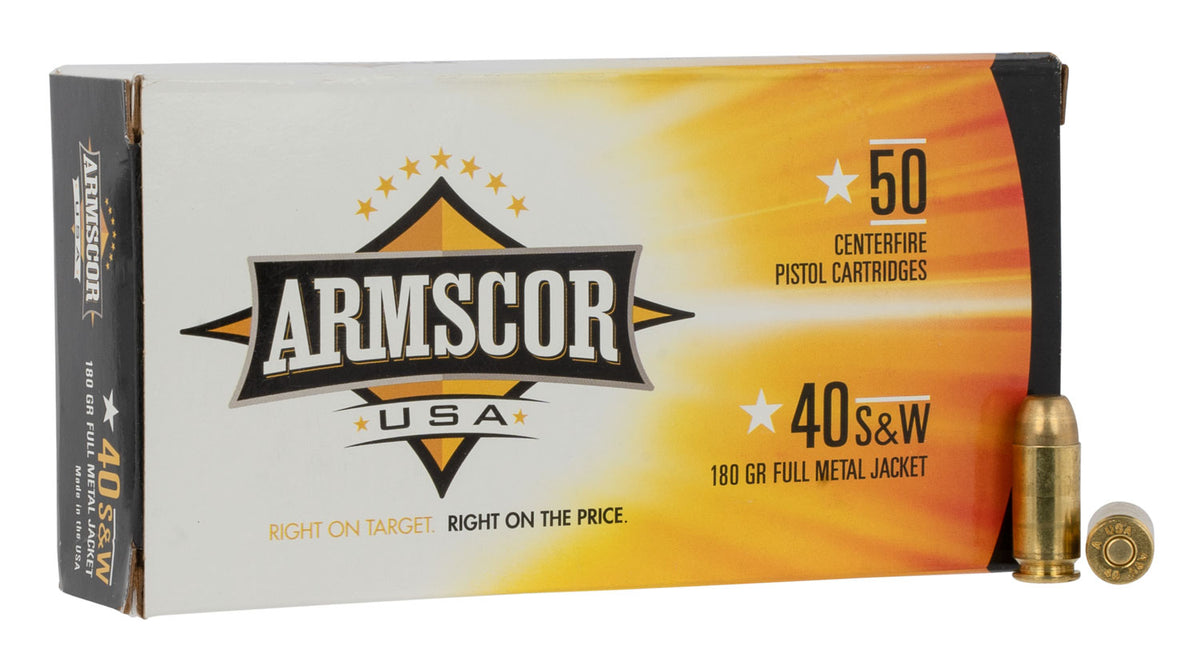 Armscor .40 S&W Precision 180 grain Full Metal Jacket ammunition