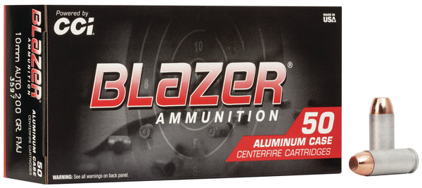 Blazer 10mm Auto Aluminum 200 grain Total Metal Jacket ammunition