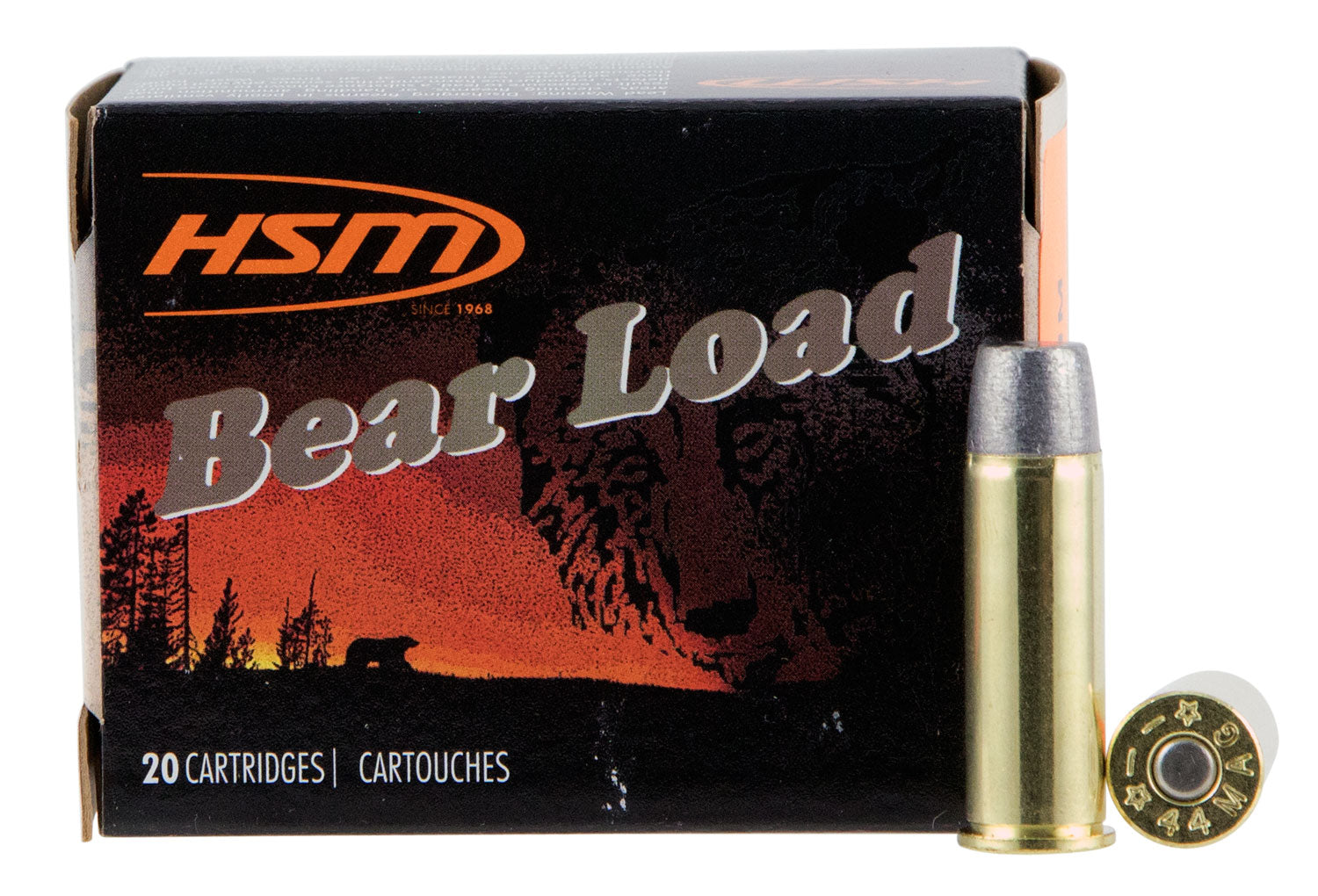HSM .44 Magnum Bear Load 305 grain LEAD Wide Flat Nose ammunition