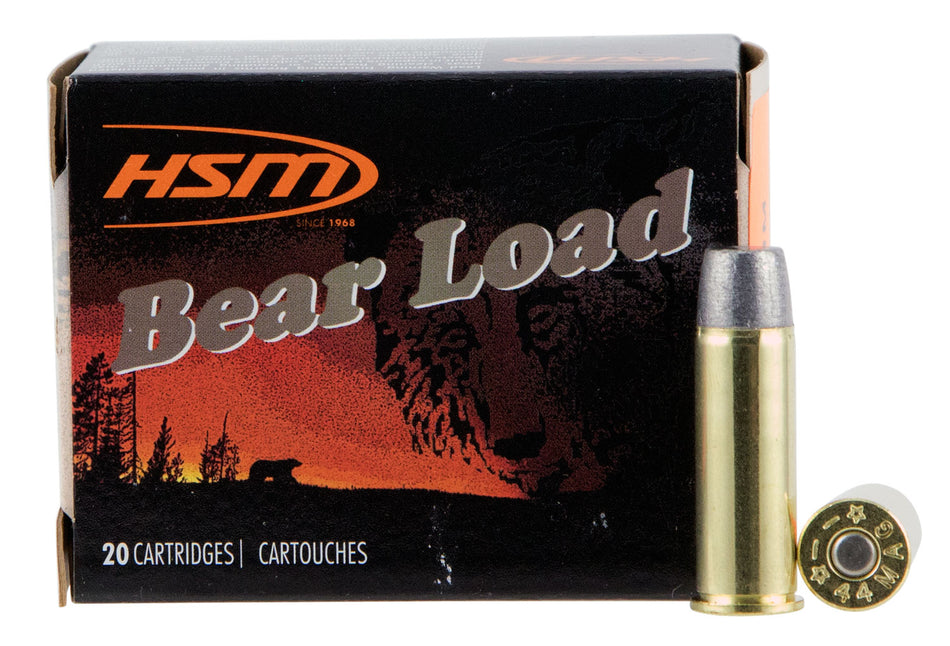 HSM .44 Magnum Bear Load 305 grain LEAD Wide Flat Nose ammunition