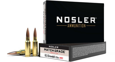 Nosler 6.5mm Grendel Custom Competition Match Grade 123 grain Hollow Point Boat Tail ammunition