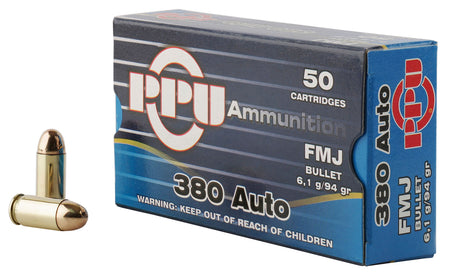 Prvi Partizan .380 ACP/Auto Handgun 94 grain Full Metal Jacket ammunition