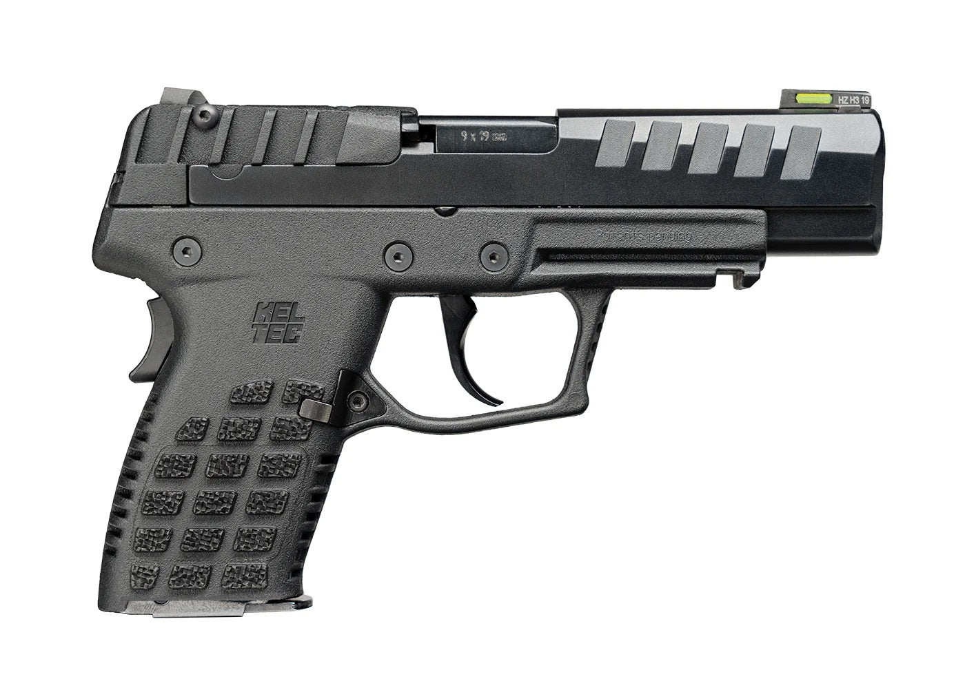 Kel-Tec P15BLKCA P15 *CA Compliant Compact Frame 9mm Luger 10+1 4" Black Steel Barrel, Black Nitride Serrated Steel Slide, Black Polymer Frame w/Picatinny Rail, Black Stippled Grip, Ambidextrous
