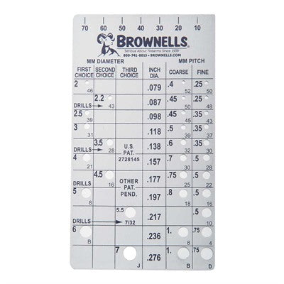 Screw Chek'r Gunsmithing Thread Identifier by Brownells 050806017573