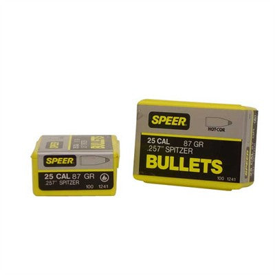 25 Cal 0.257" Hot-Cor Spitzer Bullets for Reloading
