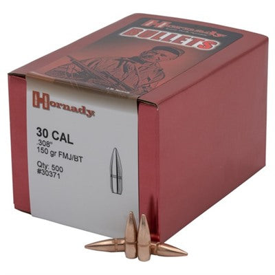30 Cal .308" 150 Grain FMJBT Cannelure Bullets