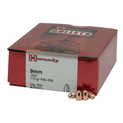 FMJ 9mm .355" Diameter Pistol Projectiles