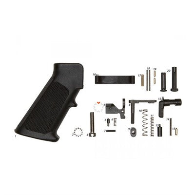 Mil-Spec AR-15 Lower Parts Kit with A2 Grip (No Trigger)