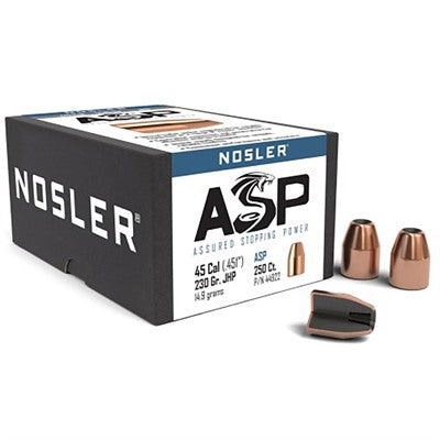 45 Caliber 0.451" ASP JHP Pistol Bullets for Reloading