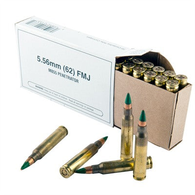 Winchester 5.56x45mm NATO USA White Box M855 62 grain Full Metal Jacket ammunition