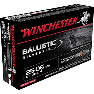 Winchester Ballistic Silvertip Fragmenting Polymer Tip 85 Grain .25-06 Remington 3470 fps 020892210721