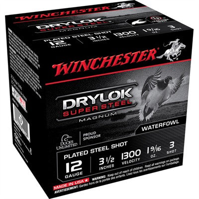 Winchester 12 Gauge Shotgun Ammo Drylok Super Steel Magnum 3.5 in 1-9/16 oz #3