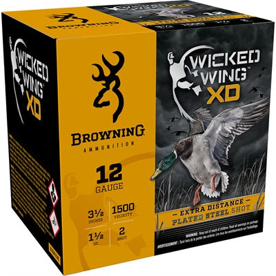 Browning B193411242 Wicked Wing XD Extra Distance 12 Gauge 3.5" 1-1/2oz 2 Shot 1500 fps 020892023055