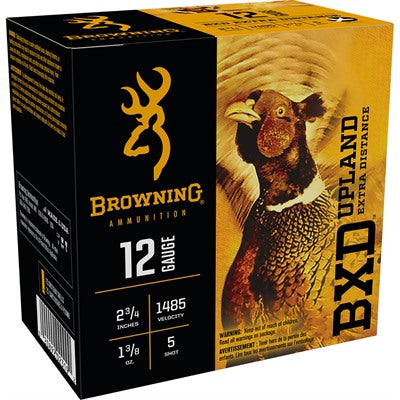 Browning 12 Gauge Shotgun Ammo BXD Upland Upland Extra Distance 2.75 in 1-3/8 oz #5