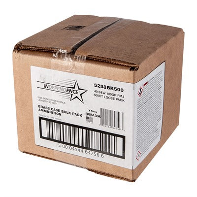 CCI Independence Full Metal Jacket 180 Grain .40 S&W  604544647563
